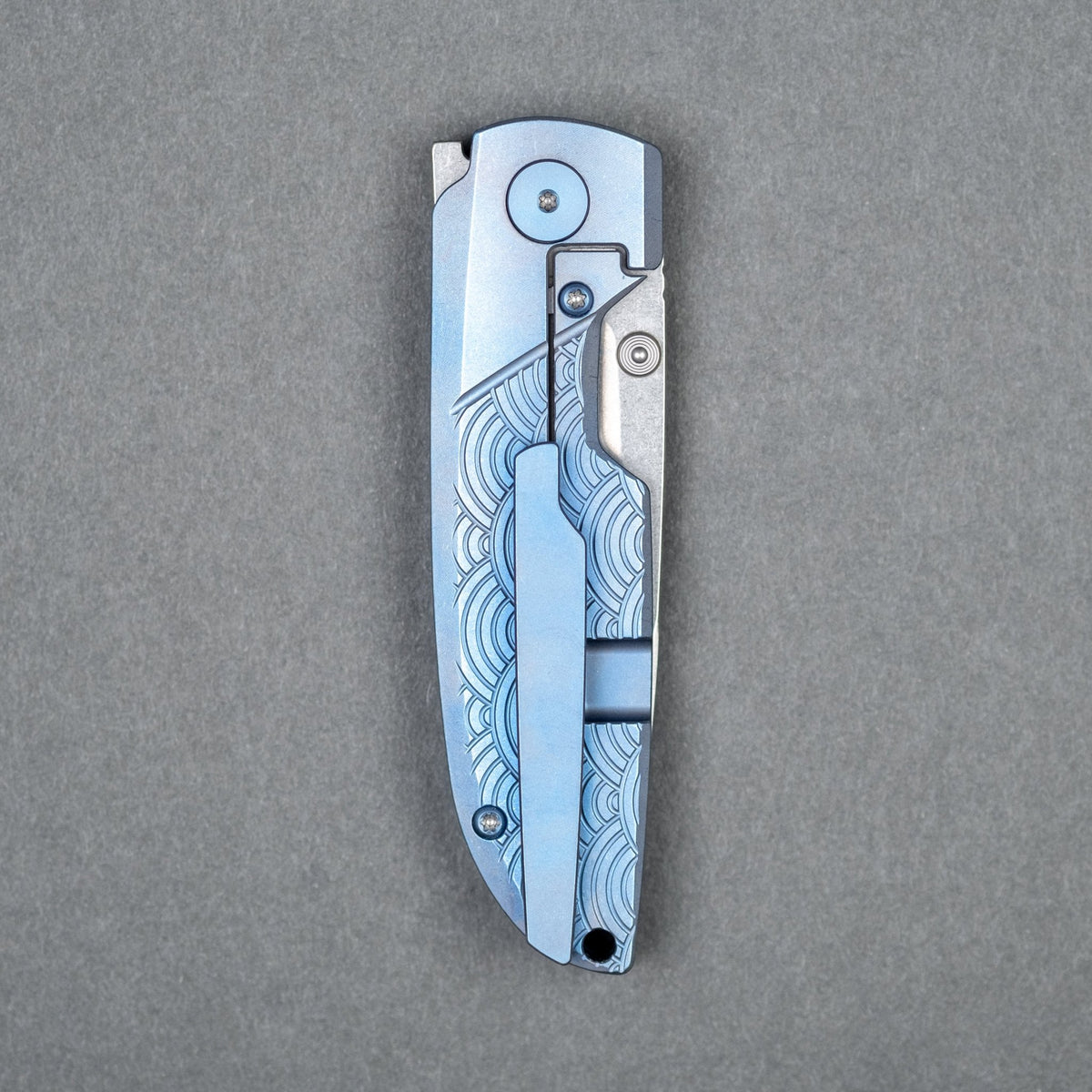 Matsey Basilisk Blue Seigaiha Engraved - Titanium (Limited) - URBAN EDC®