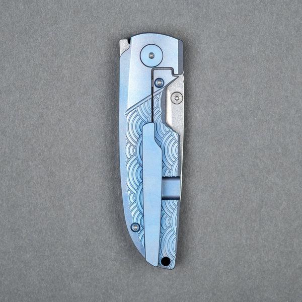 Matsey Basilisk Blue Seigaiha Engraved - Titanium (Limited) - URBAN EDC®
