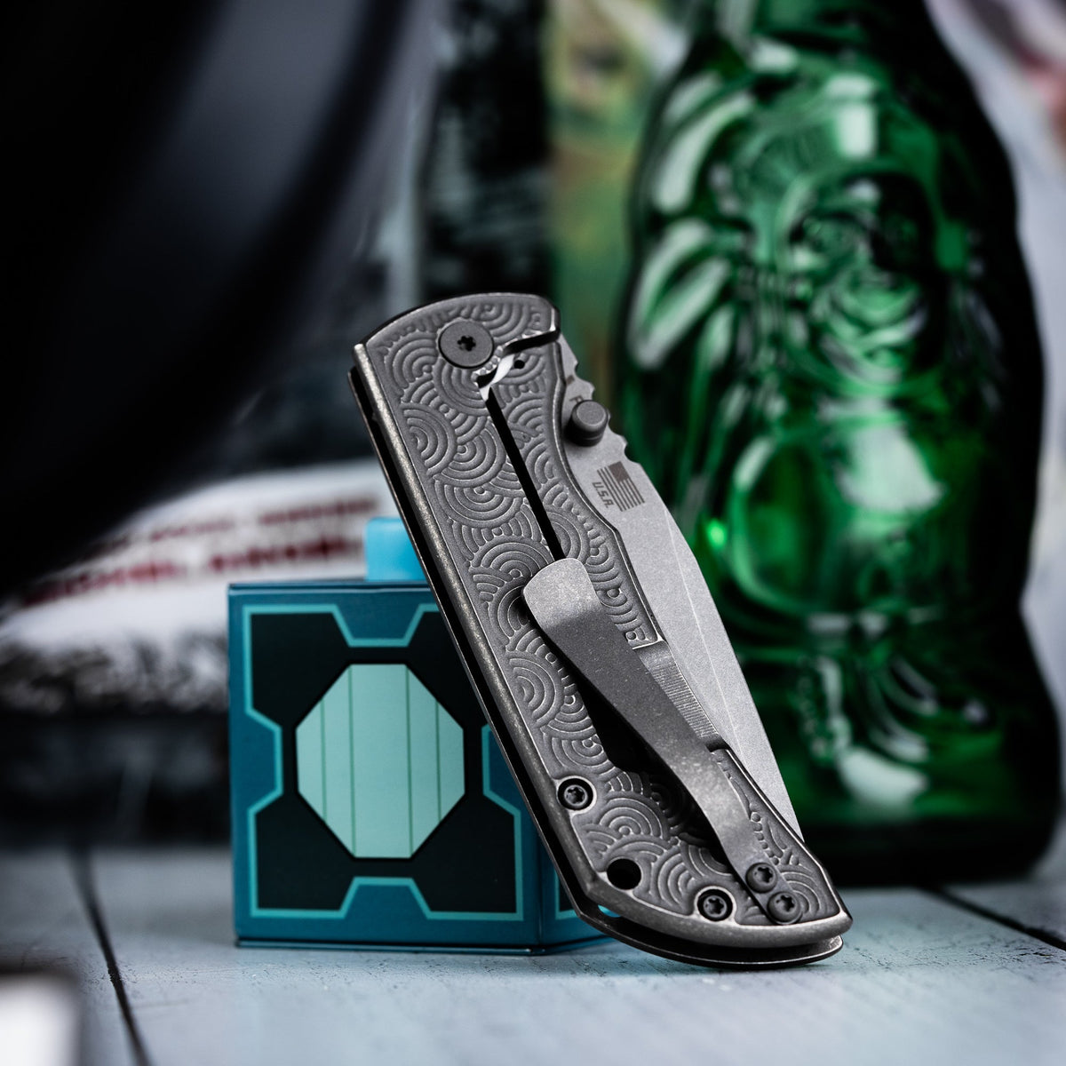 McNees x URBAN MAC 2 3.5 - Drop Point w/ Atomic Stonewashed Chaos Seigaiha Titanium - URBAN EDC®