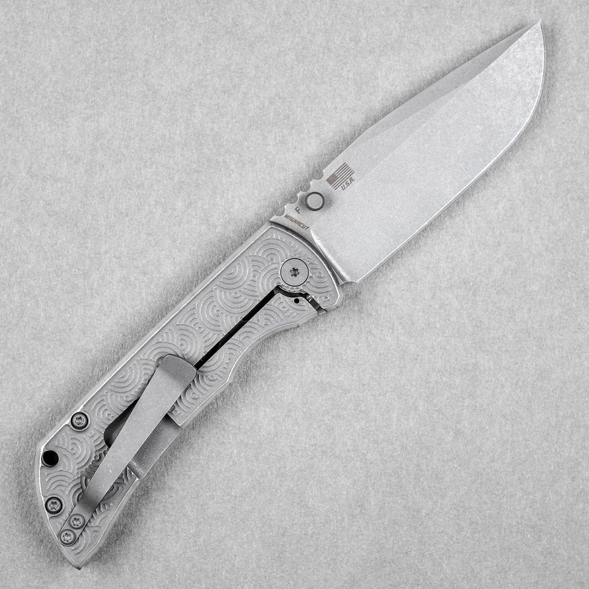 McNees x URBAN MAC 2 3.5 - Drop Point w/ Atomic Stonewashed Chaos Seigaiha Titanium - URBAN EDC®