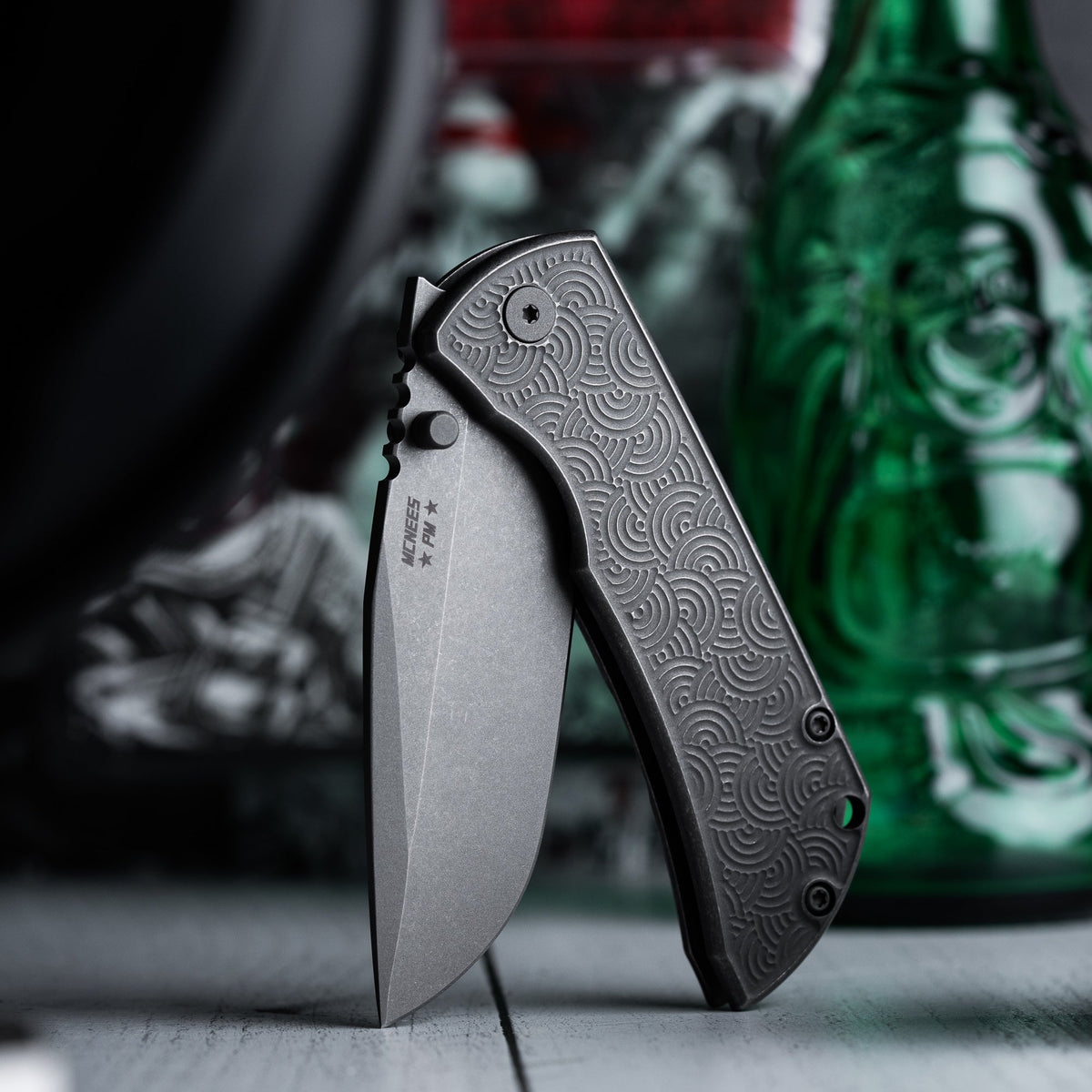McNees x URBAN MAC 2 3.5 - Drop Point w/ Atomic Stonewashed Chaos Seigaiha Titanium - URBAN EDC®