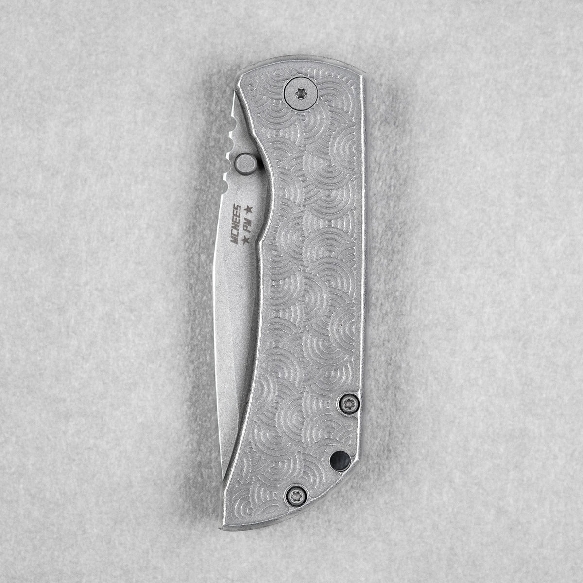 McNees x URBAN MAC 2 3.5 - Drop Point w/ Atomic Stonewashed Chaos Seigaiha Titanium - URBAN EDC®
