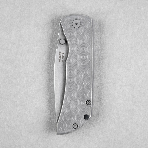 McNees x URBAN MAC 2 3.5 - Drop Point w/ Atomic Stonewashed Chaos Seigaiha Titanium - URBAN EDC®
