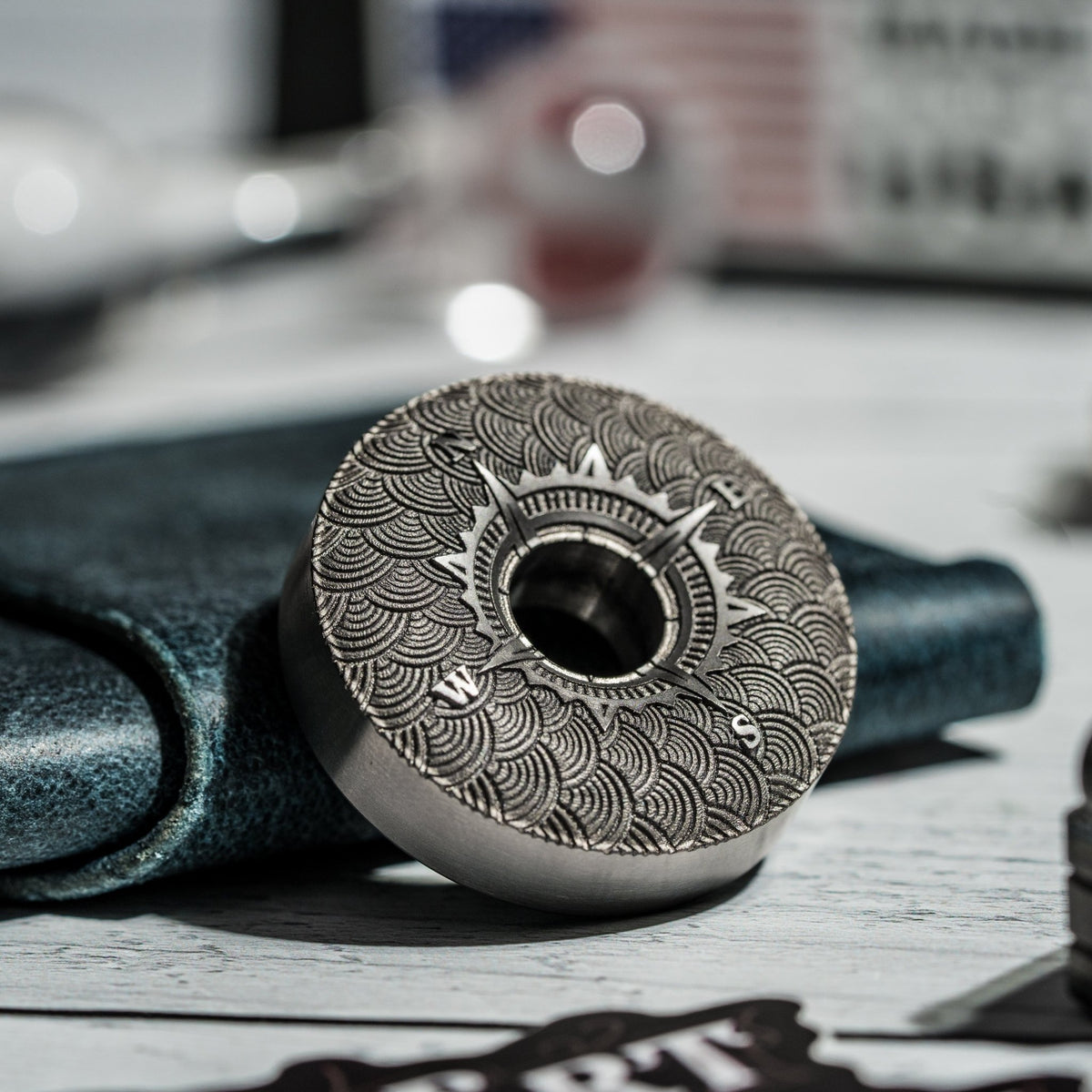 MetalMorphosis x URBAN TiNutz Seigaiha Worry Stone - Titanium - URBAN EDC®