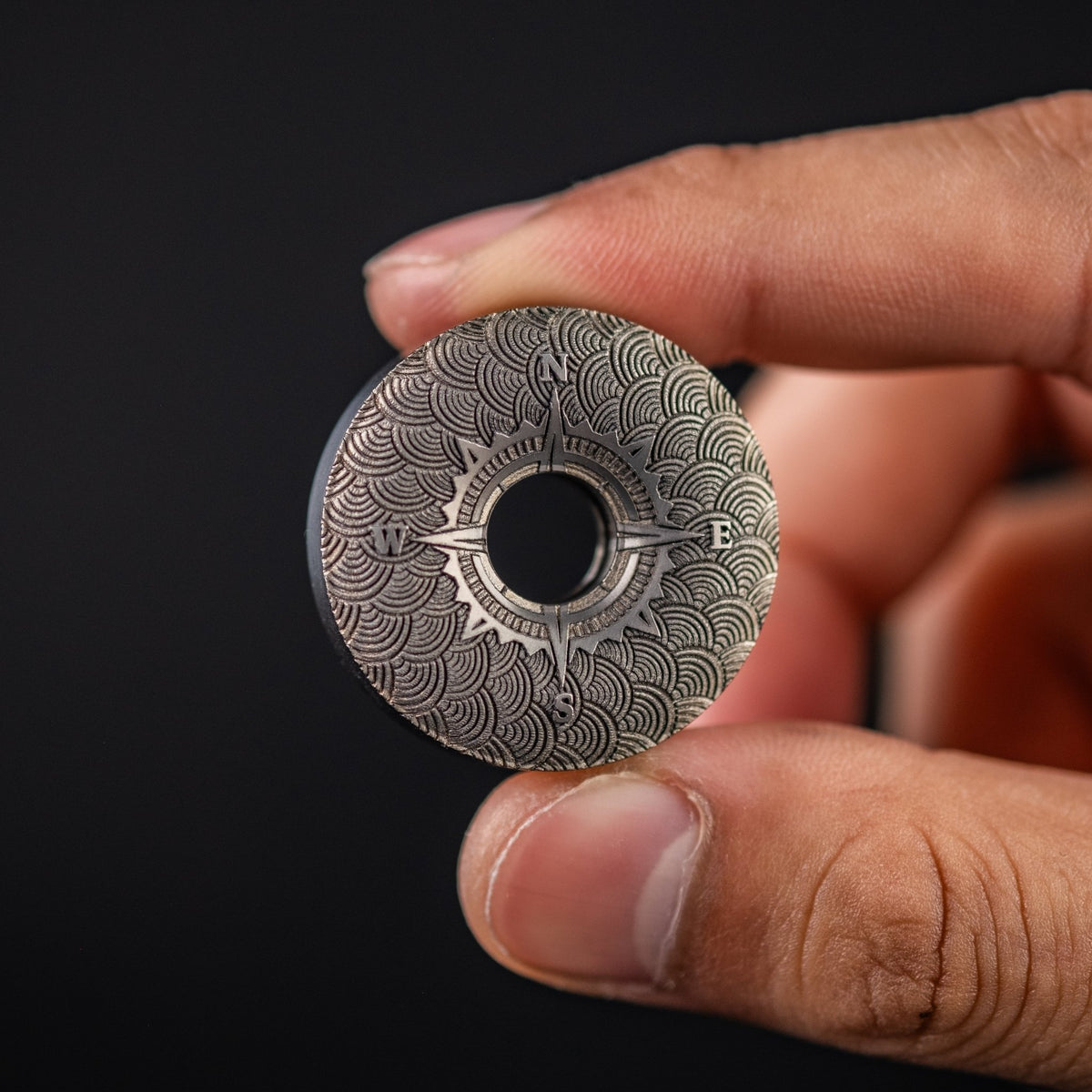 MetalMorphosis x URBAN TiNutz Seigaiha Worry Stone - Titanium - URBAN EDC®