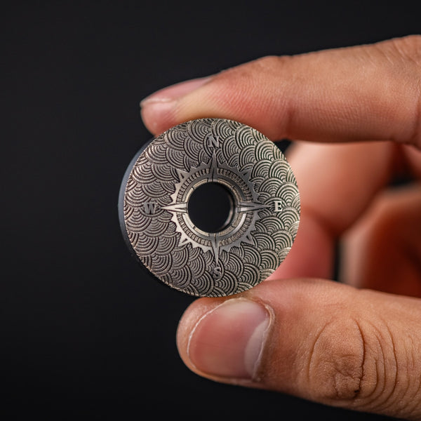 MetalMorphosis x URBAN TiNutz Seigaiha Worry Stone - Titanium - URBAN EDC®