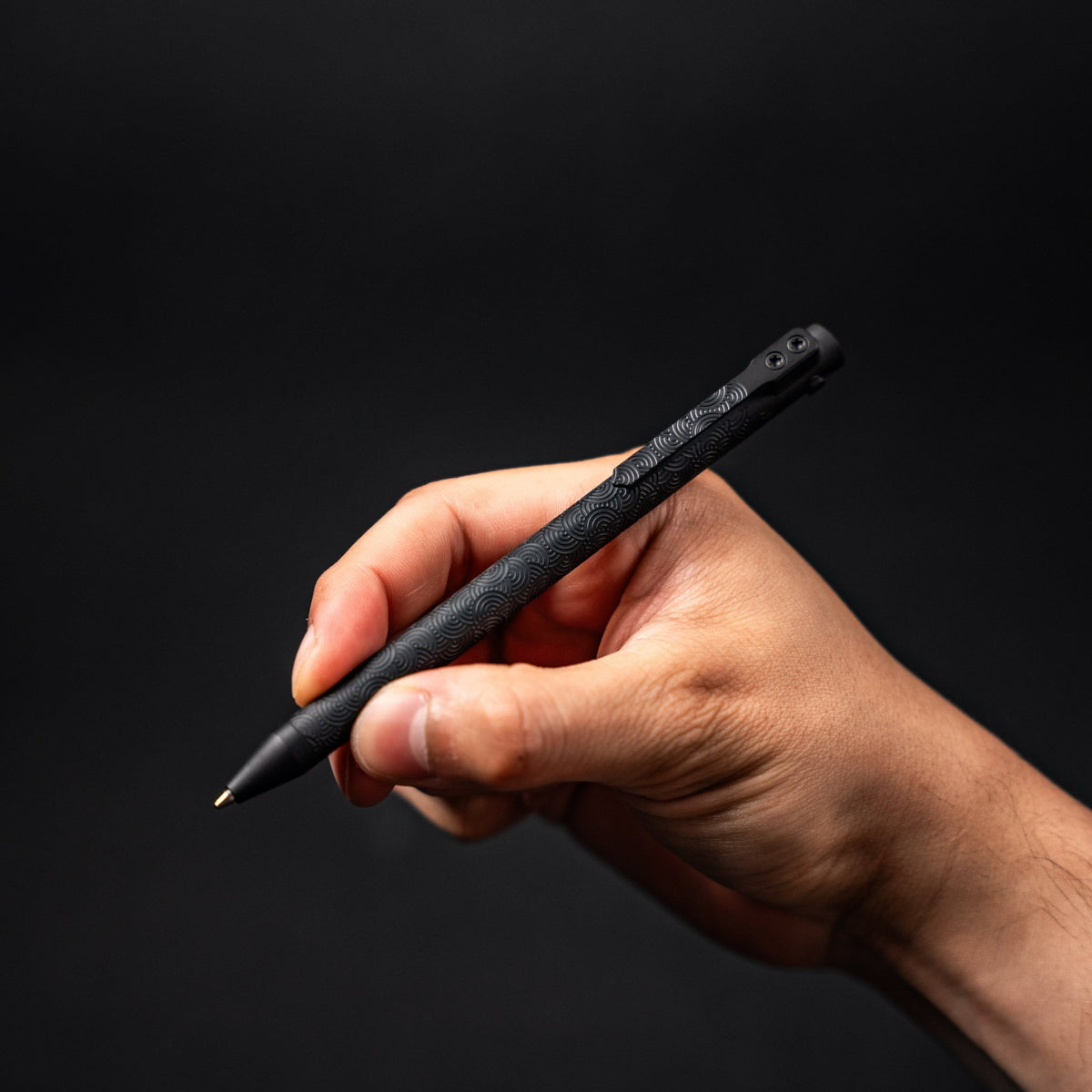 Nottingham Tactical x URBAN TB360™ Pen - Black Ti Cerakote Chaos Seigaiha™ w/ Milled Chaos Seigaiha™ Clip - URBAN EDC®