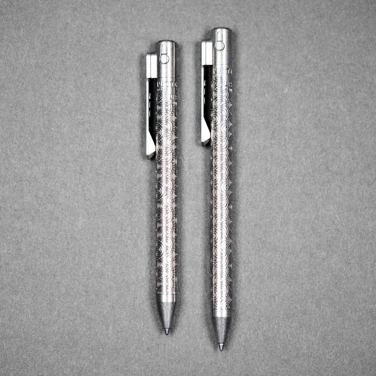 Nottingham Tactical x URBAN TB360™ Pen - Tumbled Ti Chaos Seigaiha™ w/ Milled Chaos Seigaiha™ Clip - URBAN EDC®