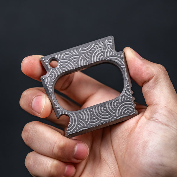 OEG EDC x URBAN Wide Mouth Keystone - Chaos Seigaiha™ Titanium - URBAN EDC®
