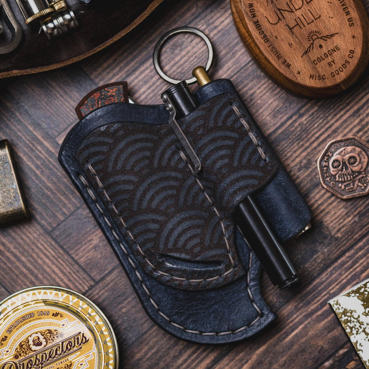 Paradrop Leather Triarii 2.0 Organizer - Deep Blue Seigaiha (Exclusive) - URBAN EDC®