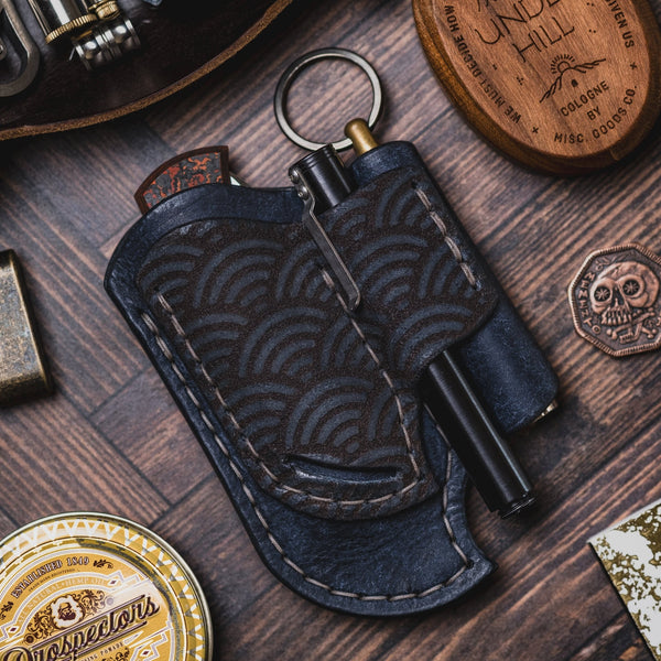 Paradrop Leather Triarii 2.0 Organizer - Deep Blue Seigaiha (Exclusive) - URBAN EDC®