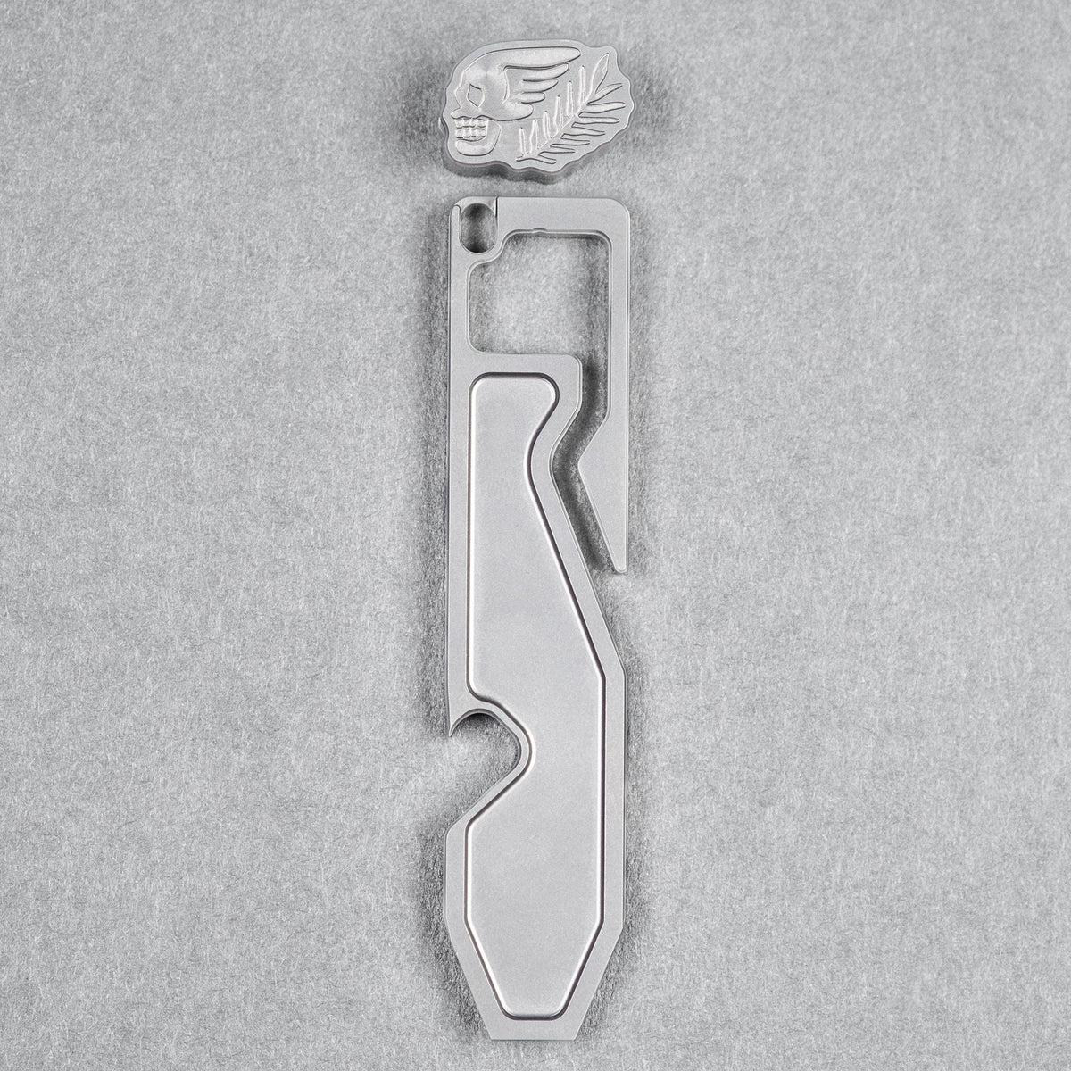 Peace Neighbor Titanium Espion Pry Tool w/ Titanium Bone & Branch Lanyard Bead - URBAN EDC®