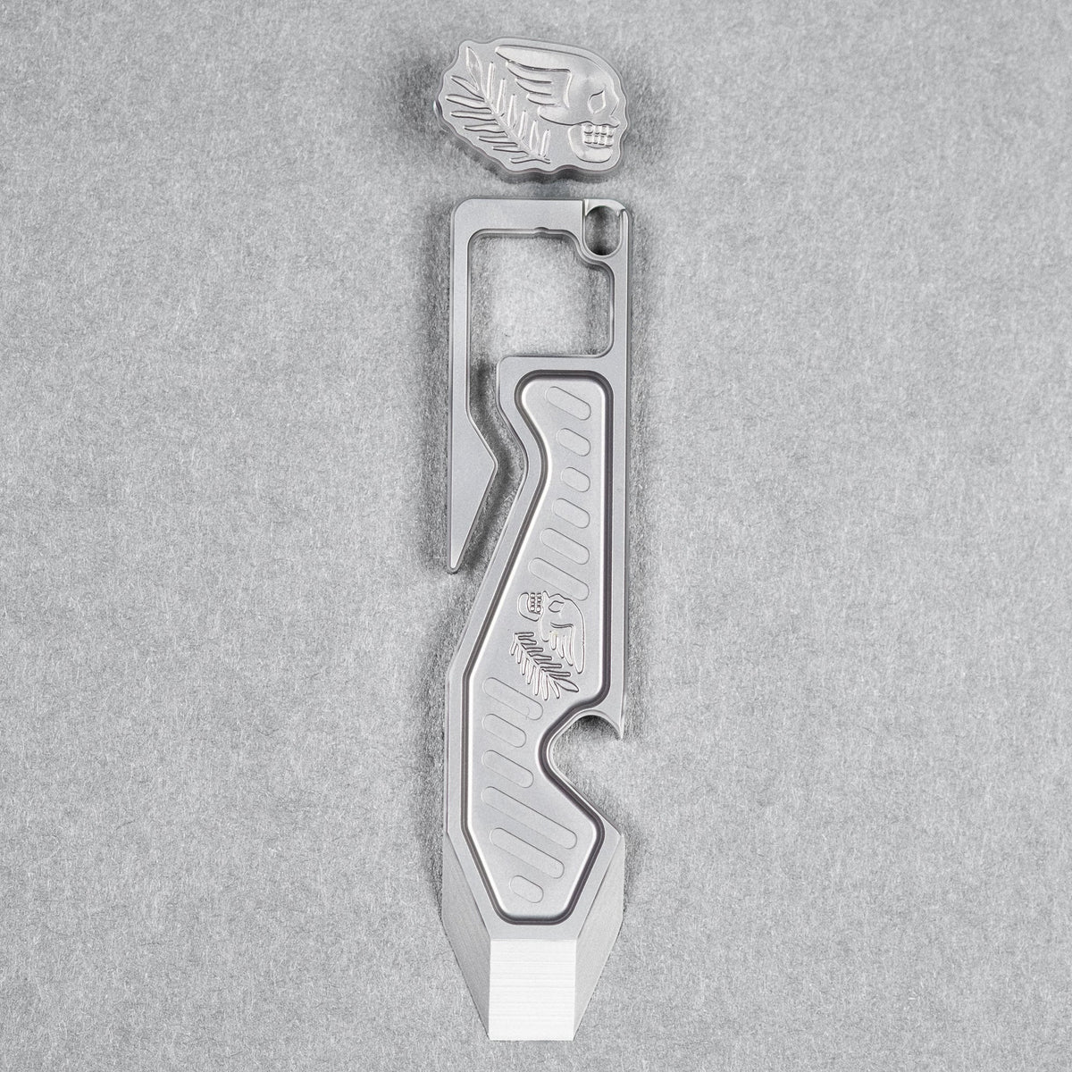 Peace Neighbor Titanium Espion Pry Tool w/ Titanium Bone & Branch Lanyard Bead - URBAN EDC®