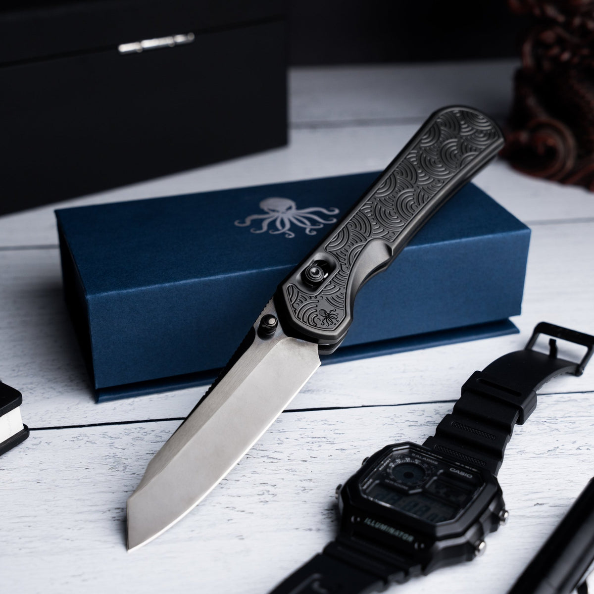 Piratech x URBAN Kraken - Mirror - Polished DLC S90V w/ DLC Titanium Chaos Seigaiha - URBAN EDC®