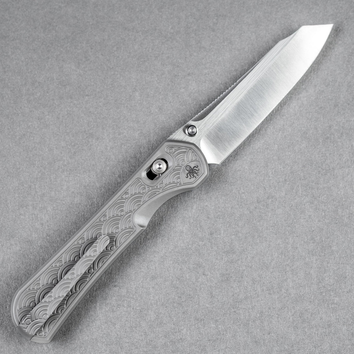 Piratech x URBAN Kraken - Satin S90V w/ Bead Blast Titanium Seigaiha (Yamato Exclusive) - URBAN EDC®