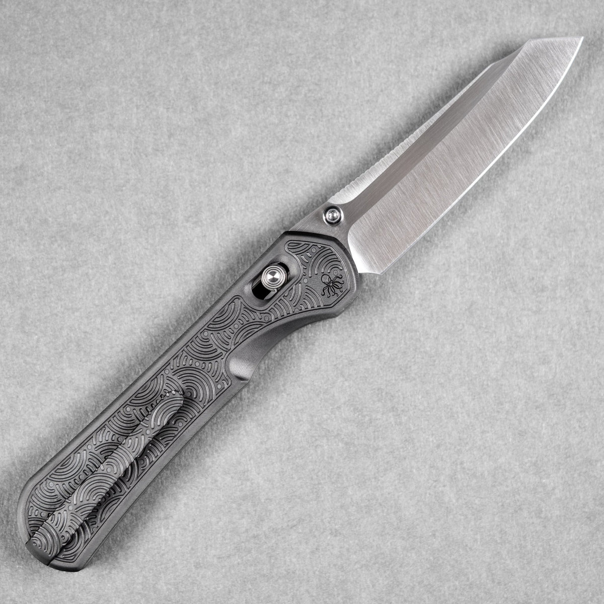 Piratech x URBAN Tsunami - Satin S90V w/ DLC Bead Blast Titanium Chaos Seigaiha™ - URBAN EDC®