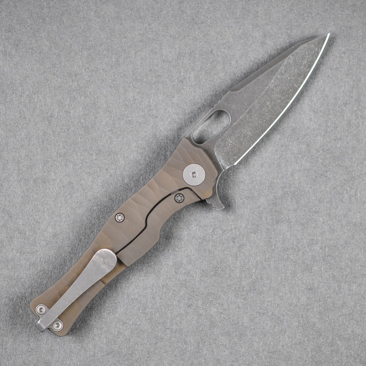 Pre - Order: URBAN Castellan - Acid Etched Magnacut & Dark Bronze Titanium w/ Rock Texture (Pre - Order Exclusive) - URBAN EDC®