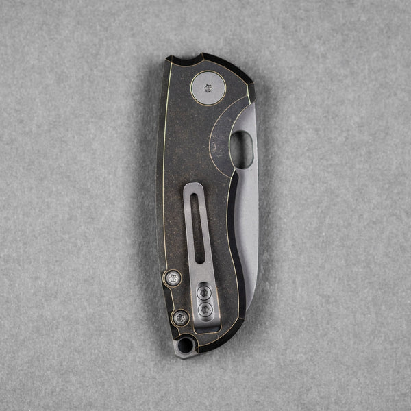 Pre - Order: URBAN Jib - Darkwashed Vanax & Antiqued Bronze Linerlock w/ Titanium Backspacer - URBAN EDC®