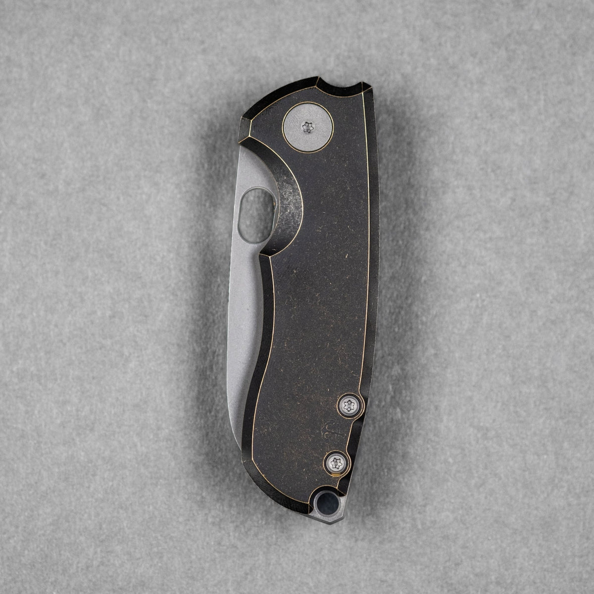 Pre - Order: URBAN Jib - Darkwashed Vanax & Antiqued Bronze Linerlock w/ Titanium Backspacer - URBAN EDC®