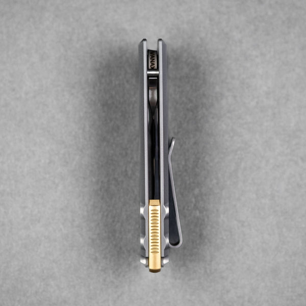 Pre - Order: URBAN Jib - Satin Vanax & Titanium Framelock w/ Bronze Backspacer - URBAN EDC®