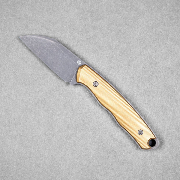 Pre - Order: URBAN Lagarto - Acid - Etched Magnacut & Bead Blasted Brass w/ Micro Milling - URBAN EDC®