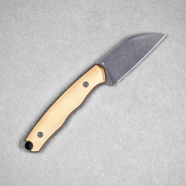 Pre - Order: URBAN Lagarto - Acid - Etched Magnacut & Bead Blasted Brass w/ Micro Milling - URBAN EDC®
