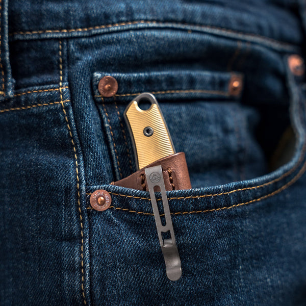 Pre - Order: URBAN Lagarto - Acid - Etched Magnacut & Bead Blasted Brass w/ Micro Milling - URBAN EDC®
