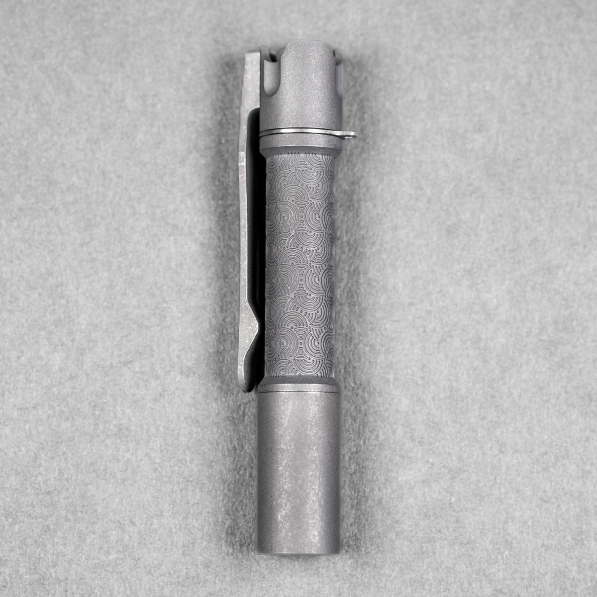 Reylight x URBAN Pineapple Mini Flashlight - Stonewashed Ti Chaos Seigaiha™ w/ Milled Ti Clip - URBAN EDC®