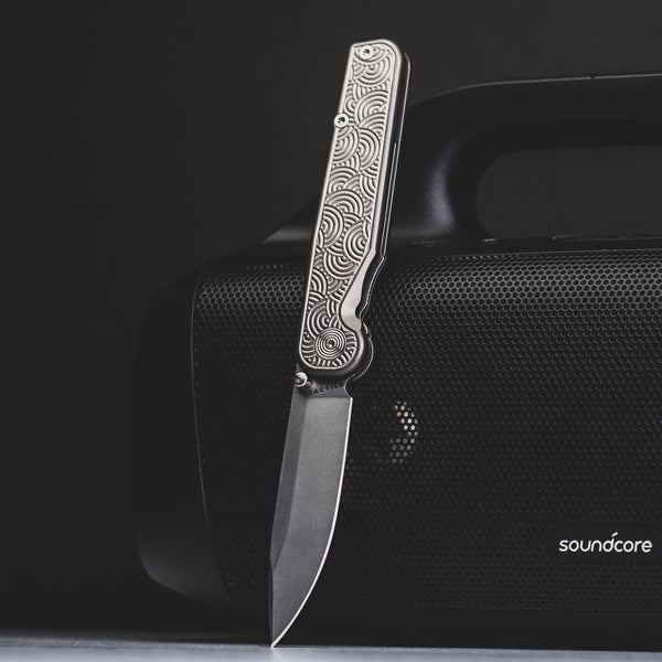 Tactile Knife Co. Rockwall Thumbstud - Darkwash Seigaiha (Exclusive) - URBAN EDC®