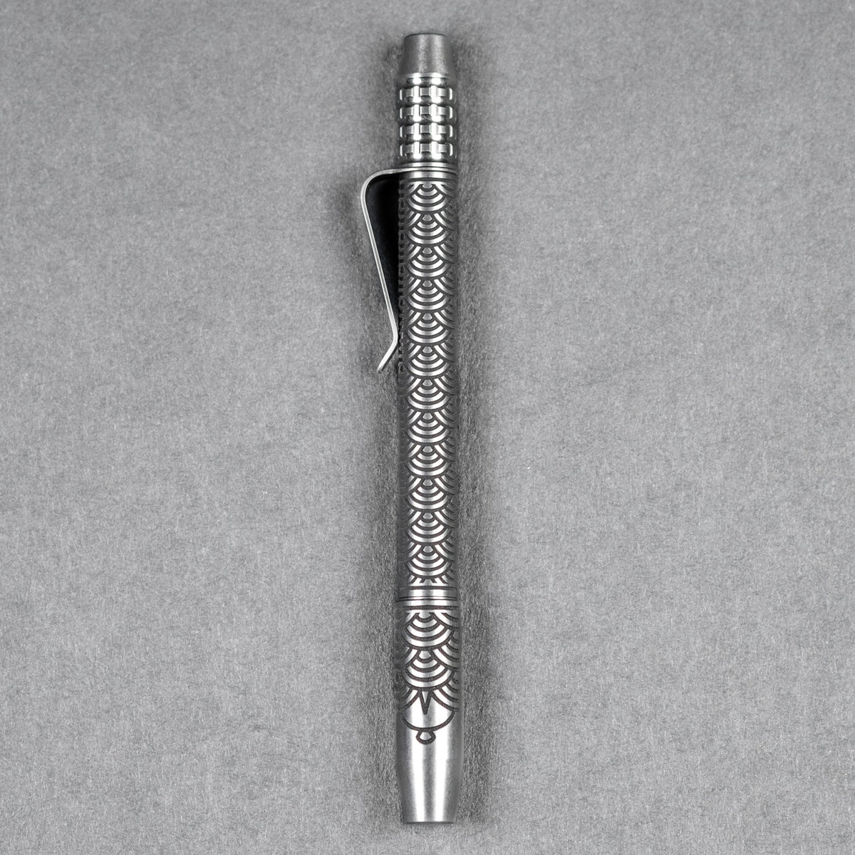 Ti2 Design x URBAN TechLiner Shorty Grid Pen - Laser Tumble Ti Seigaiha - URBAN EDC®