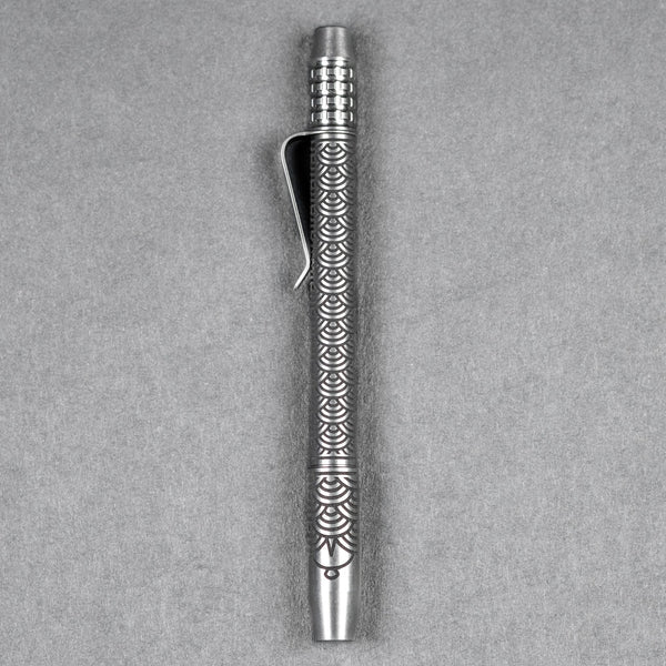 Ti2 Design x URBAN TechLiner Shorty Grid Pen - Laser Tumble Ti Seigaiha - URBAN EDC®