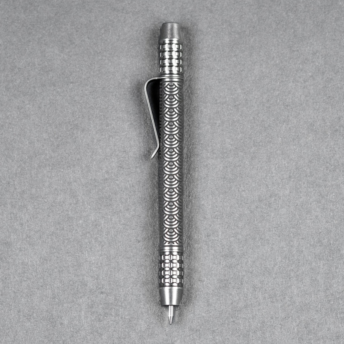 Ti2 Design x URBAN TechLiner Shorty Grid Pen - Laser Tumble Ti Seigaiha - URBAN EDC®
