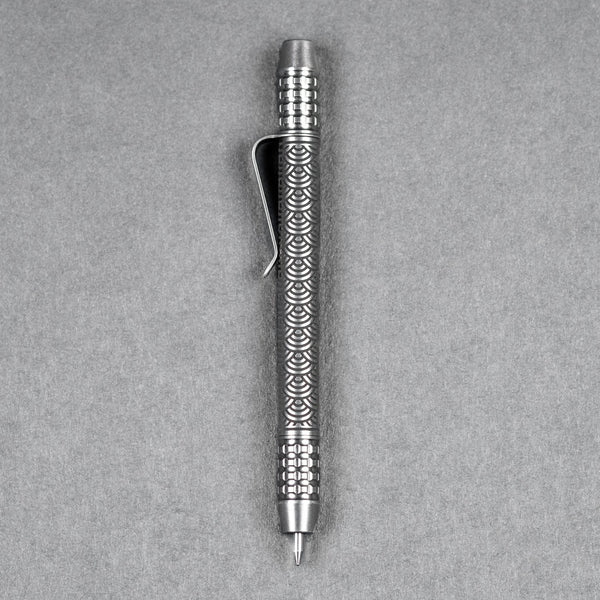 Ti2 Design x URBAN TechLiner Shorty Grid Pen - Laser Tumble Ti Seigaiha - URBAN EDC®
