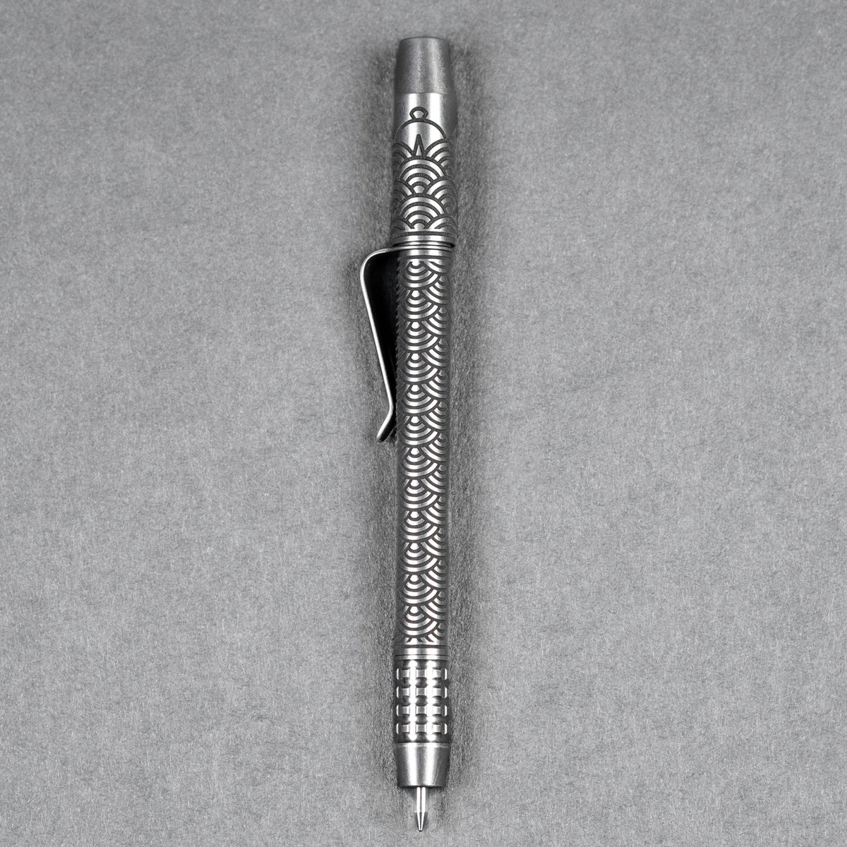 Ti2 Design x URBAN TechLiner Shorty Grid Pen - Laser Tumble Ti Seigaiha - URBAN EDC®