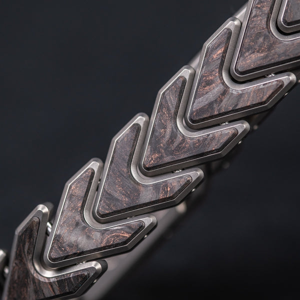 Tomas Makes Vector Bracelet - Titanium w/ Dark Matter Copper Carbon Fiber (Custom) - URBAN EDC®