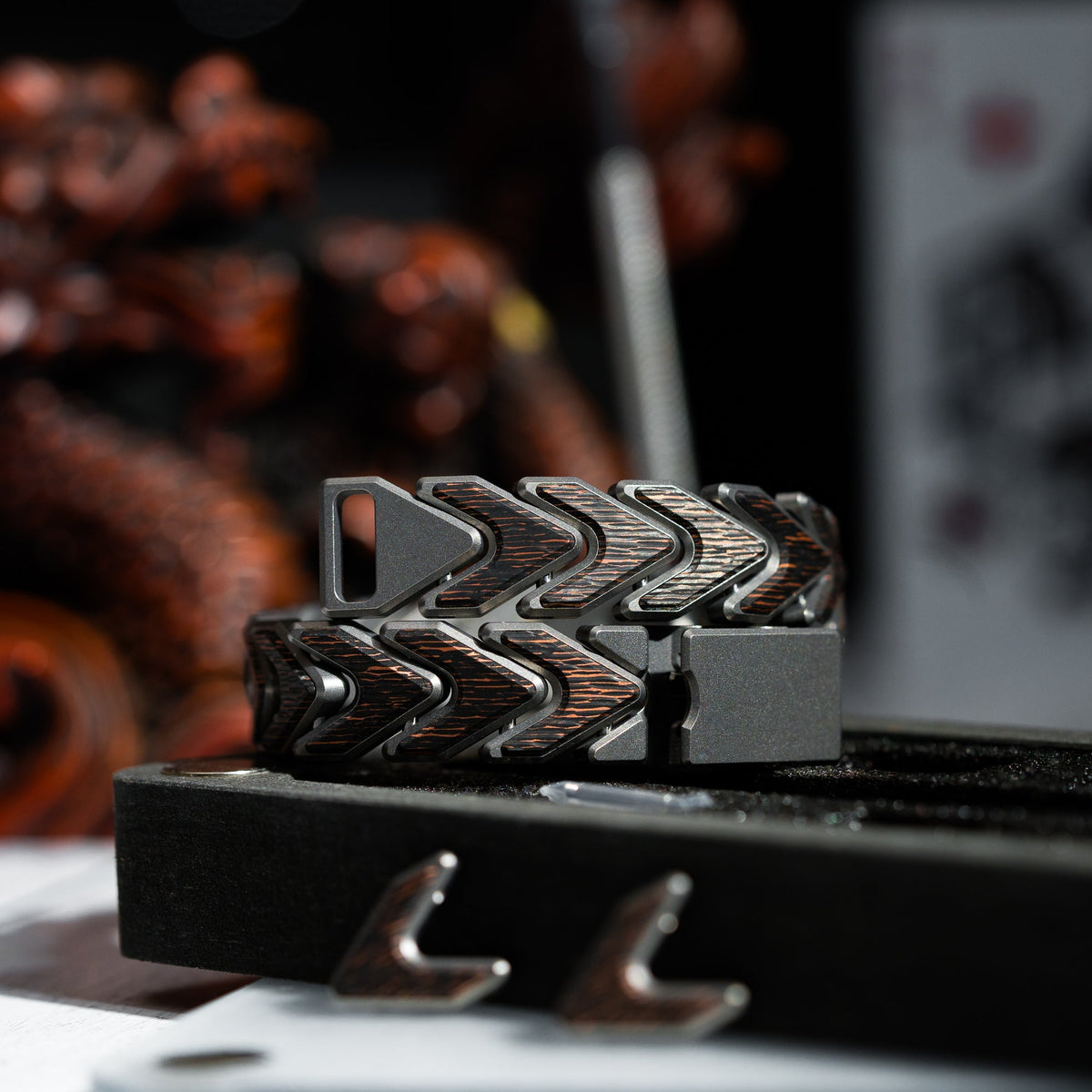 Tomas Makes Vector Bracelet - Titanium w/ Dark Matter Raindrop Copper Carbon Fiber (Custom) - URBAN EDC®