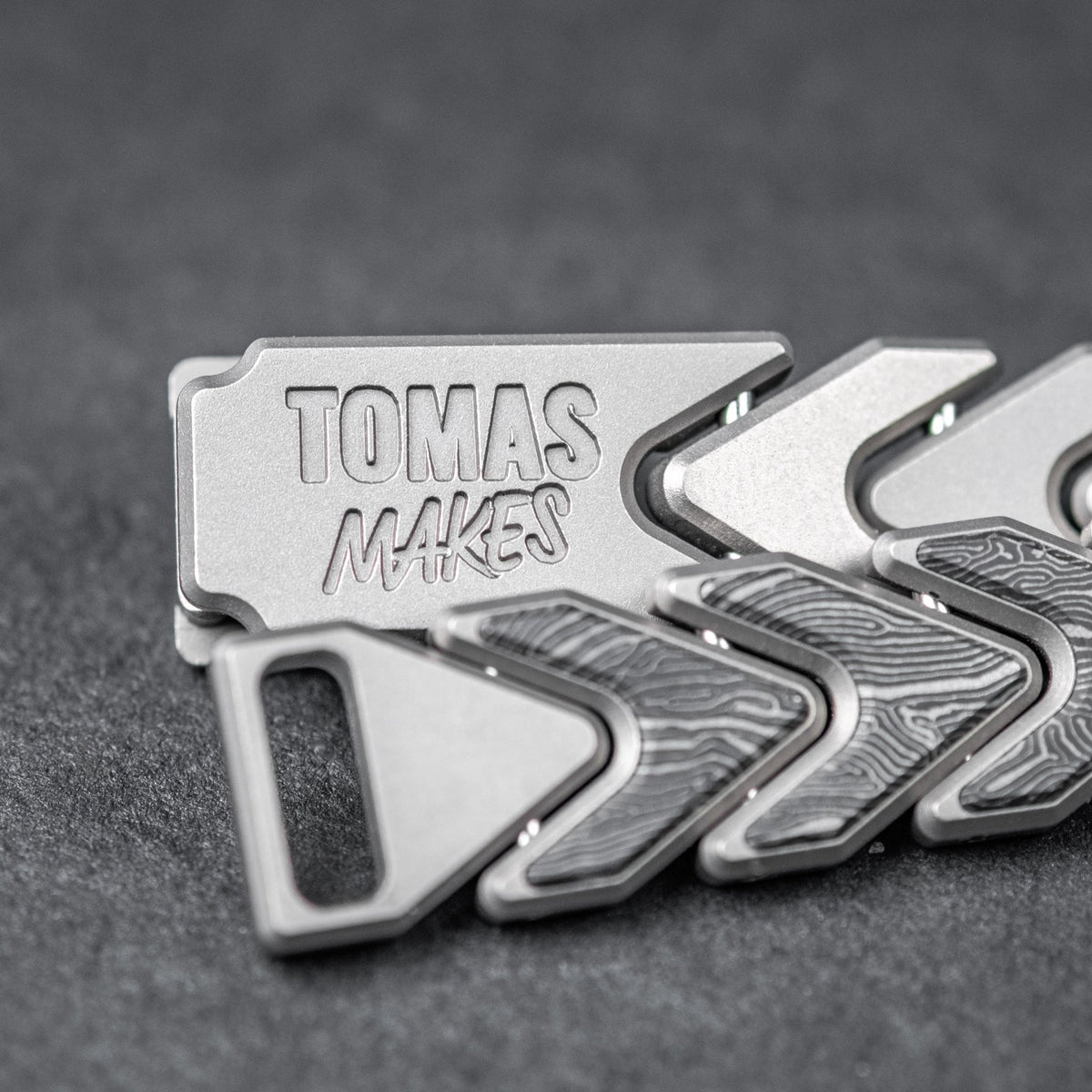 Tomas Makes Vector Bracelet - Titanium w/ Space Coral Stainless Carbon Fiber (Custom) - URBAN EDC®