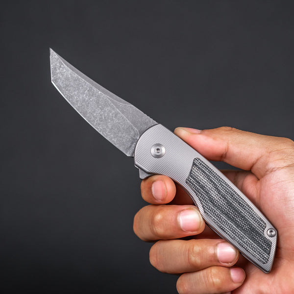 URBAN Delta - Black Micarta & Acid - Etched Finish (Limited Run) - URBAN EDC®