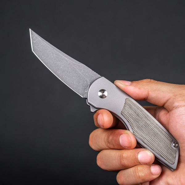 URBAN Delta - Green Micarta & Acid - Etched Finish (Limited Run) - URBAN EDC®