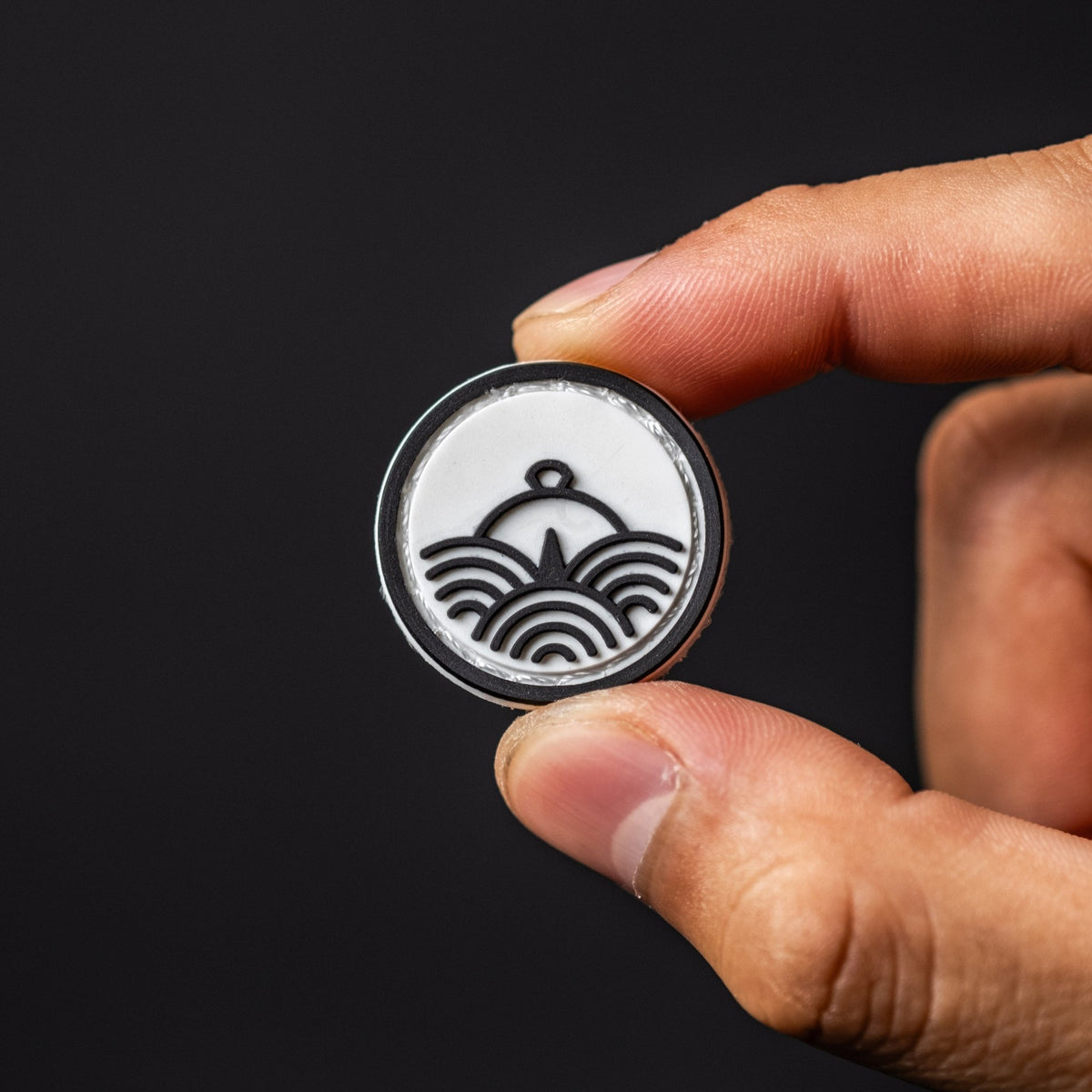 URBAN EDC® Compass Seigaiha Round RE Patch - Black on White (Limited Edition) - URBAN EDC®