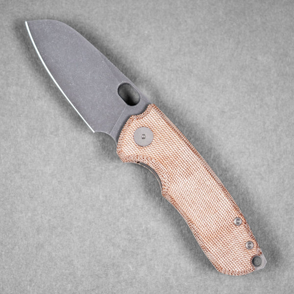 URBAN F5.5 - Acid - Etched Magnacut & Natural Brown Micarta - URBAN EDC®