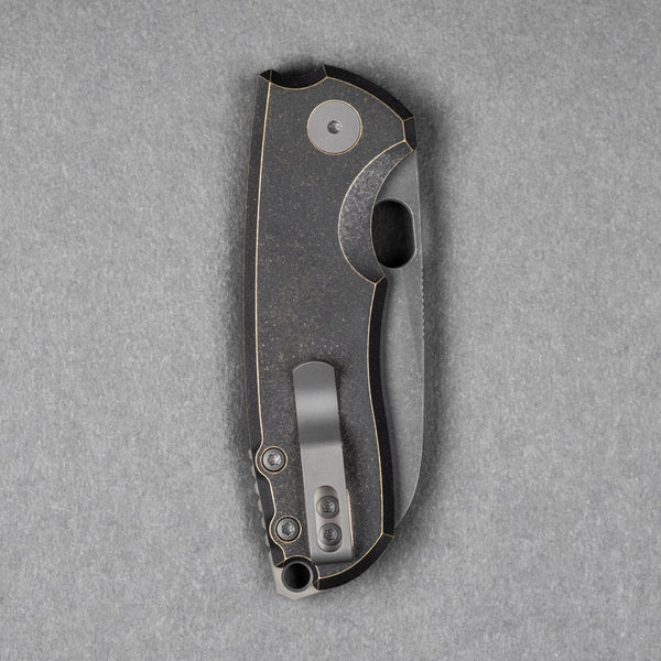 URBAN F5.5 - Antiqued Bronze w/ Anchor Stamp & Acid - Etched Magnacut - URBAN EDC®
