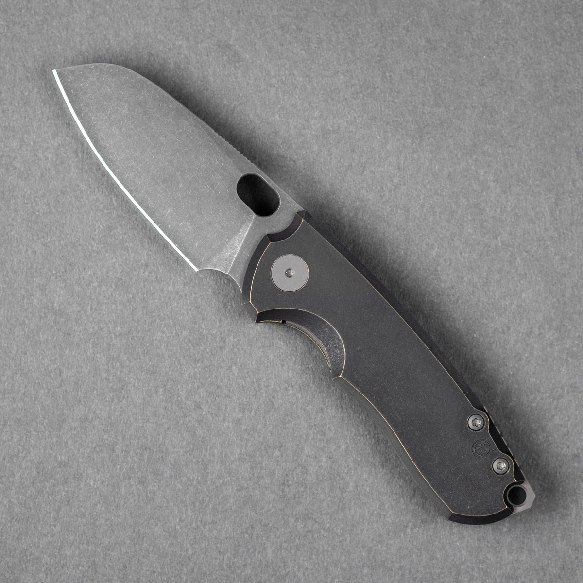 URBAN F5.5 - Antiqued Bronze w/ Anchor Stamp & Acid - Etched Magnacut - URBAN EDC®