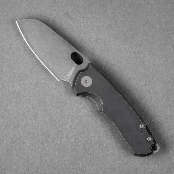 URBAN F5.5 - Antiqued Bronze w/ Anchor Stamp & Acid - Etched Magnacut - URBAN EDC®