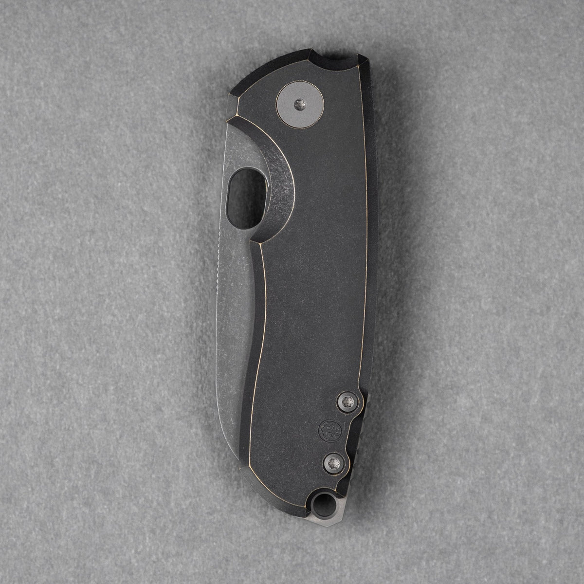 URBAN F5.5 - Antiqued Bronze w/ Anchor Stamp & Acid - Etched Magnacut - URBAN EDC®