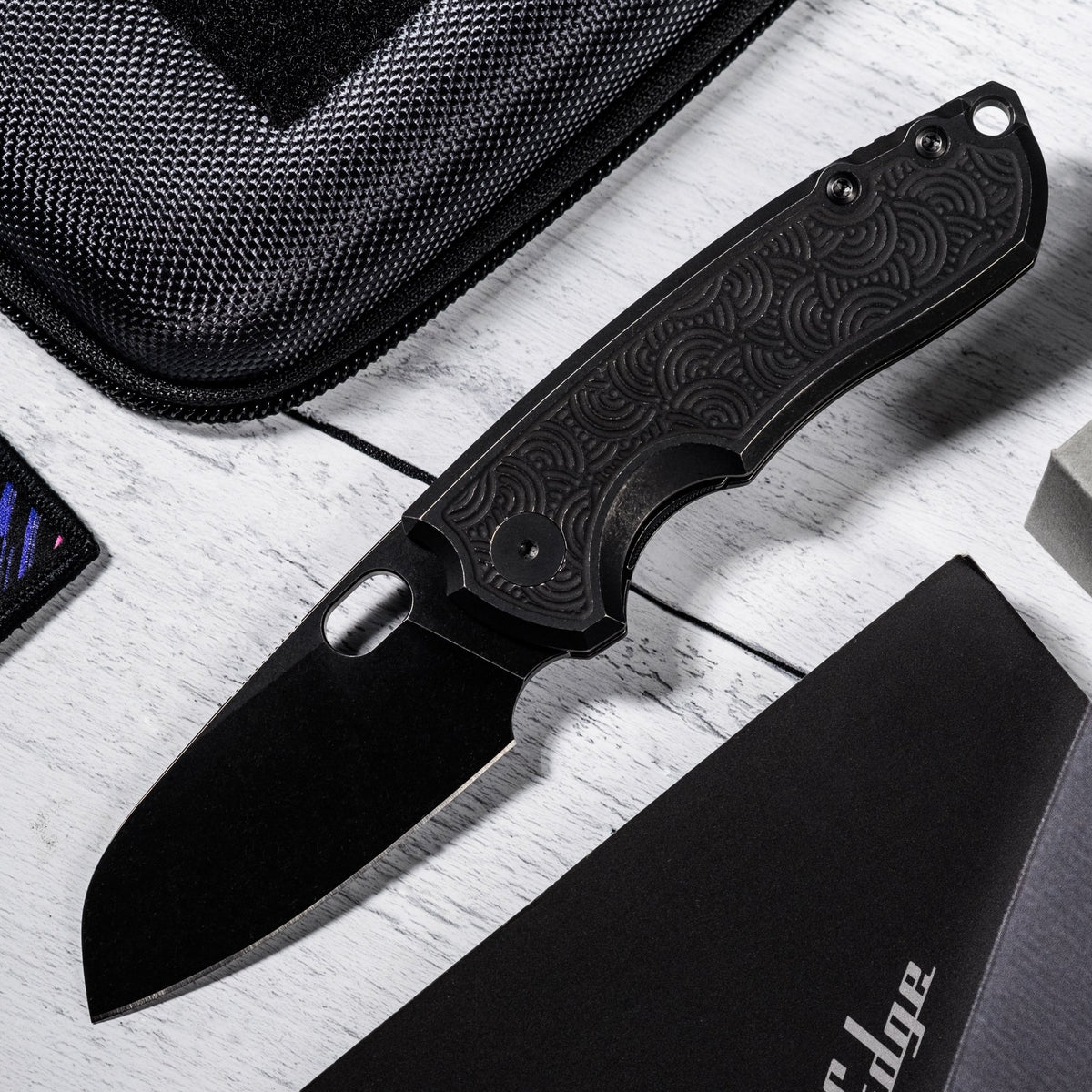 URBAN F5.5 - Blackwashed Chaos Seigaiha Titanium w/ Blackwashed Magnacut - URBAN EDC®