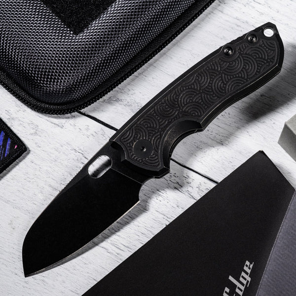 URBAN F5.5 - Blackwashed Chaos Seigaiha Titanium w/ Blackwashed Magnacut - URBAN EDC®