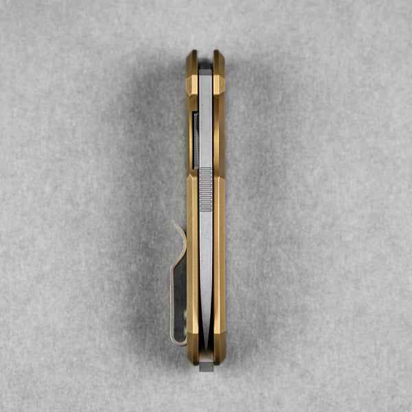 URBAN F5.5 - Darkwashed Magnacut & Blasted Brass w/ Anchor Stamp - URBAN EDC®