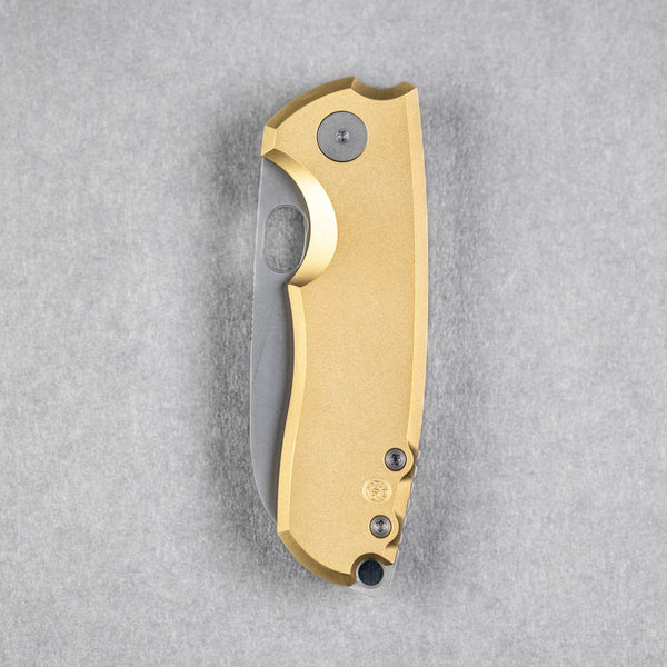 URBAN F5.5 - Darkwashed Magnacut & Blasted Brass w/ Anchor Stamp - URBAN EDC®