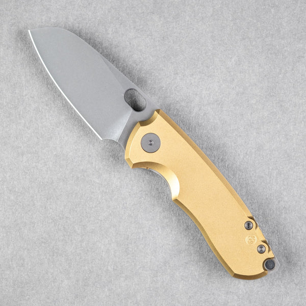 URBAN F5.5 - Darkwashed Magnacut & Blasted Brass w/ Anchor Stamp - URBAN EDC®